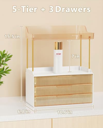 Anylady Bathroom Organizers and Storage, Makeup Organizer (Sturdy Durable Attractive), Ideal for Vanity, Countertop, Cou