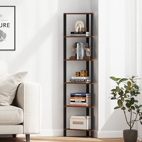 TUTOTAK Corner Shelf, 6-Tier Corner Bookshelf for Small Space