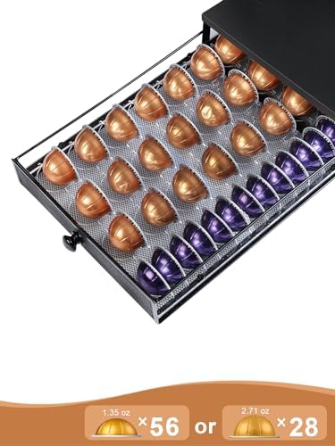 Sedegn Nespresso Vertuo Pod Holder: Capsule Organizer with Sliding Drawer