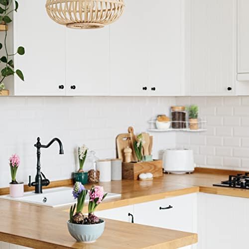 Relaxdays Corner Kitchen for Gluing, Storage, Spices and Herbs, Wall Shelf H x W x D 5.5 x 26 x 26 cm, Iron, White, 100%