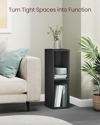 VASAGLE Bookshelf, 2-Tier Bookcase, 7.9 x 9.4 x 25 Inches