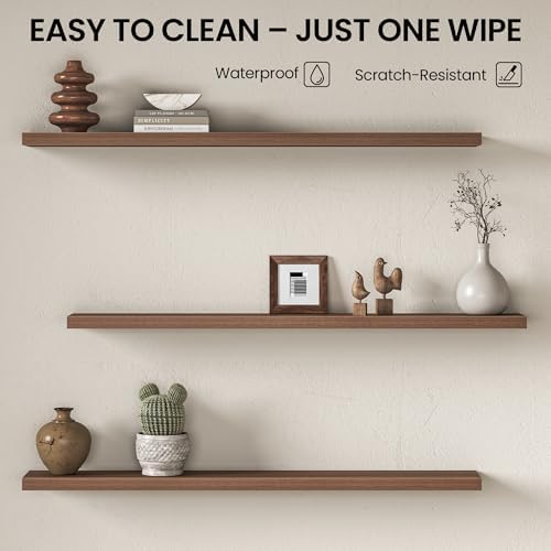 Fun Memories Floating Shelves for Wall 55 Inch, Set of 2 – Wall-Mounted Storage & Display Shelf with Invisible Bracket, 