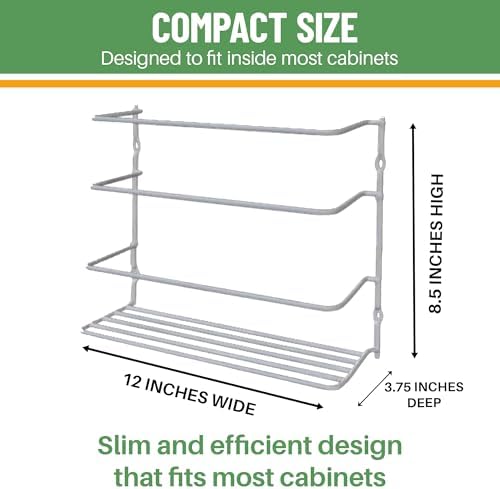 Evelots Kitchen Wrap & Food Bag Organizer Wall/Cabinet Mount, 2-Pack, White