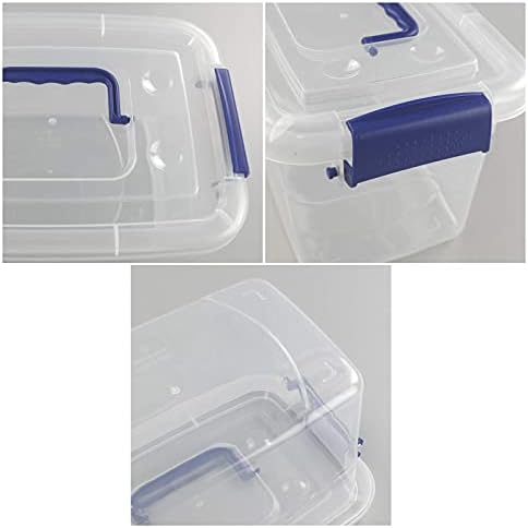 Small Plastic Storage Box with Lid, Clear Storage Box, Set of 6