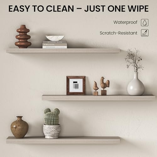 Fun Memories Floating Shelves for Wall 40 Inch, Set of 2 – Wall-Mounted Storage & Display Shelf with Invisible Bracket, 