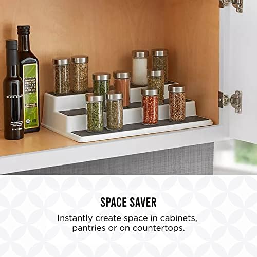 Copco 3-Tier Cabinet Spice Rack Organizer, 10 Inch Tiered Shelf Riser for Kitchen Cabinets, Pantry, and Countertop - Hol