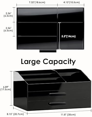 ProCase Cologne Organizer for Men with Drawer, Bathroom Organizer -2 Layer