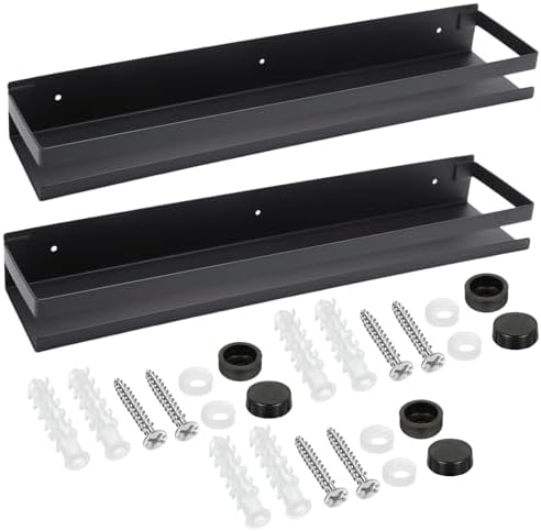 Lallisa 2 Pieces Stainless Steel Shelf Bathroom Shower Floating Shelves Wall Mounted Shower Caddy Basket Shelf Storage O