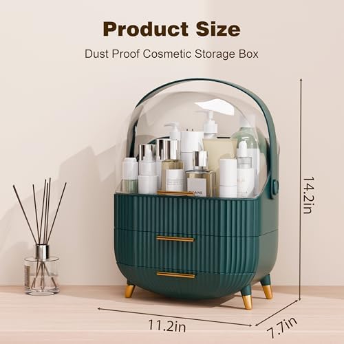 lurcns Makeup Organizers and Storage Make up Organizer for Vanity Cosmetics Skincare With Lid and Drawers Display Cases 