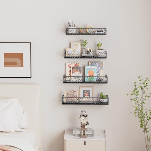 Amaoot Floating Shelves for Wall Set of 4, Wall Shelf Wood Floating Shelf