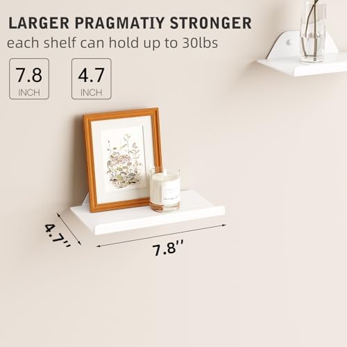 Floating Shelf for Wall, Off Center Metal Shelf for Decor, Modern Wall Shelf for Storage with Lip, Hanging Shelf for Liv