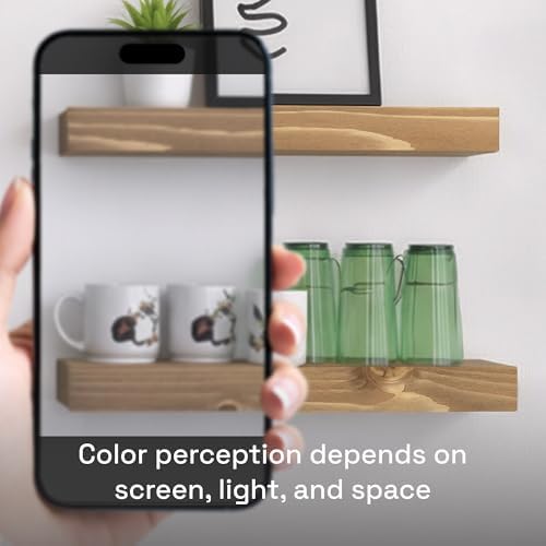 Natural Wood Floating Shelves for Wall 36 Inches Long, Oak Wooden Shelf
