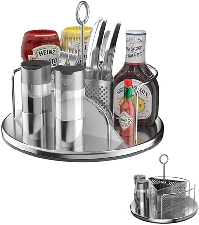 Yukon Glory Rotating Condiment Caddy, Stainless, 360-Degree