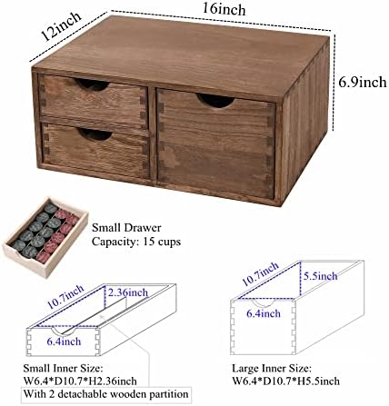 DDYURI Coffee Pods Storage Drawer Holder for Capsules - Multi Functional Desk Organizer Drawers For K cups Coffee Maker 