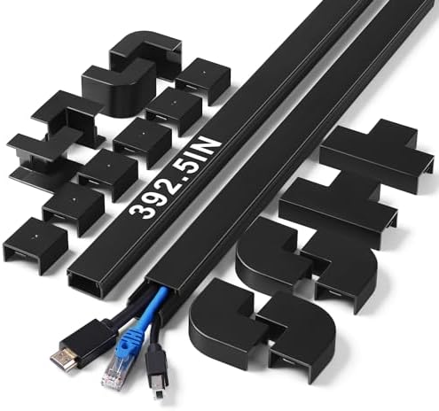 392.5in Wire Covers for Cords Kit-Black Cord Cover Wall, Wire Hiders for TV on Wall, TV Cable Hider Wall Kit for Wire Co