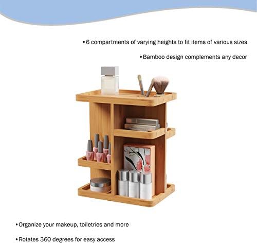 Lavish Home Makeup Organizer, Natural, 10.25” x 7.5” x 12.8”