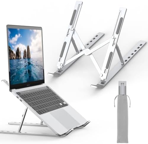 GRIFEMA Laptop Stand for Desk, Aluminum Laptop Riser 7-Angle Adjustable