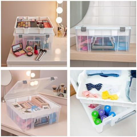 Best Kept Super Satchel Double Deep with Lift-Out Tray, Clear