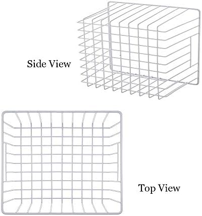 SANNO Freezer Wire Storage Organizer Basket, Refrigerator Storage Baskets Bins Organizer with Built-in Handles for Cabin