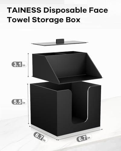 Double Layer Face Towel Holder, Premium Acrylic, Matte Black