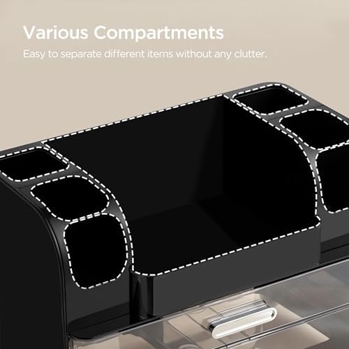 HBlife Makeup Organizer for Vanity with Brush Holder, Cologne Organizer for Men, Large Bathroom Countertop Cosmetic Orga