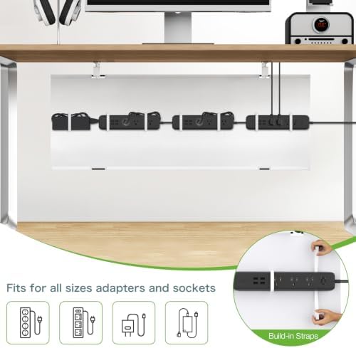 KEEGH Under Desk Cable Management Tray, 40 inch No Drill Cord Organizer