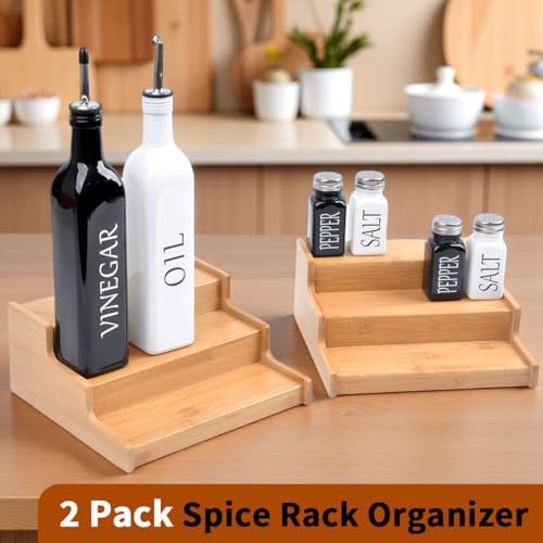 JinDoWin 2 Pack Cabinet Spice Rack Organizer - Enhanced Cabinet Spice Organizer, Practical Spice Rack Organizer for Cabi