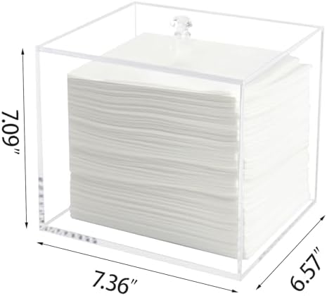 Weiai Disposable Face Towel Holder Container Acrylic Box for Clean Towels Clear