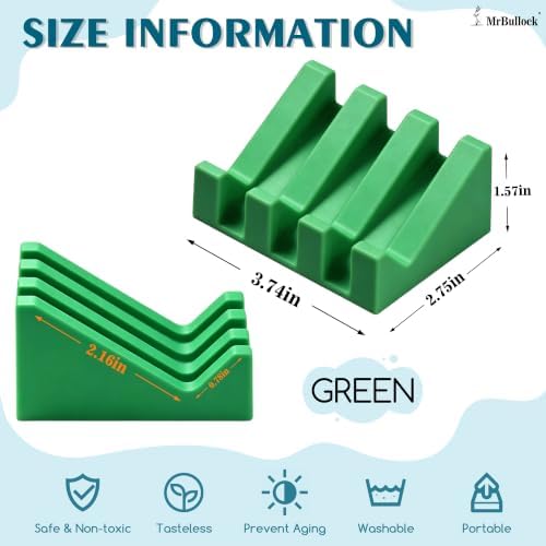 Self Draining Silicone Soap Dish Holder Waterfall Tray, 1 Pack Green