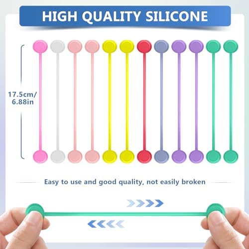Magnetic Cable Ties – Reusable Silicone Magnetic Cord Organizers for Bundling, Fridge Clips, Book Markers & More – Assor