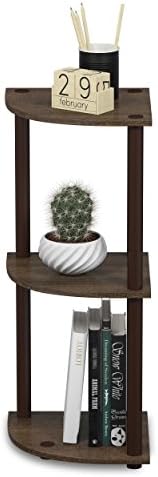Furinno TURN-N-TUBE Corner Shelf, 3-Tier Corner Bookshelf, Display Storage Shelves, for Organization and Storage, Living