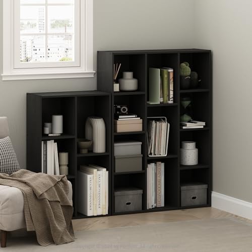 Furinno LUDER Book Shelf, 5-Cube Bookshelf, Reversible Bookcase, 9.4 x 19.5 x 31.5, Easy Assembly, for Living Room, Bedr