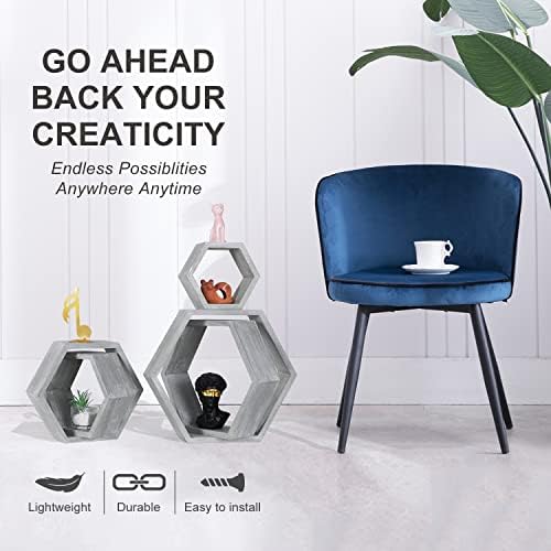 Hexagon Shelves,Floating Wall Shelf,Honeycomb Octagon Cube Shelves Wood
