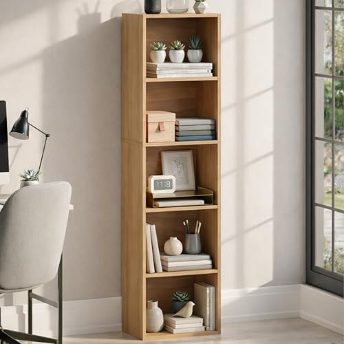 Vida Designs Oxford Five Compartment Cube Shelf Oak Wood Shelving System Display Display Storage Storage Furniture Offic