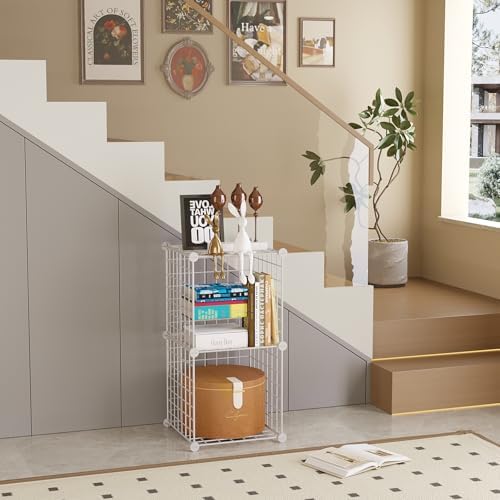 C&AHOME Wire Cube Storage, 2-Cube Storage Organizer Metal, C Grids, White