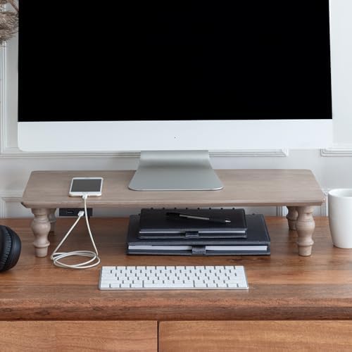 Anji Mountain Monitor Stand for Desk - Desktop Organizer & Laptop Riser, Ergonomic Monitor Riser, Space-Saving, Durable,