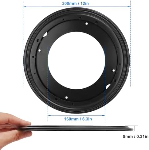 6 PCS 12 Inch Black Lazy Susan Turntable Bearing Plate