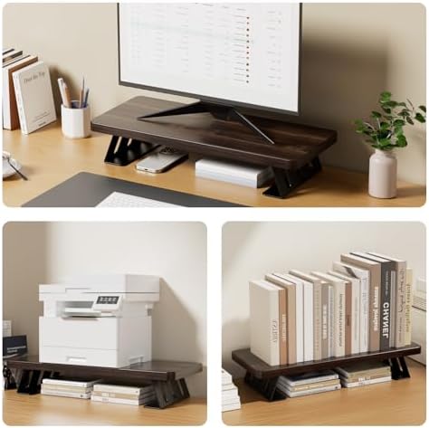 Monitor Stand – 24 Inch Wood Monitor Riser, Holds Up to 220 Lbs, Perfect as a Printer Stand or Laptop Riser, Desktop She