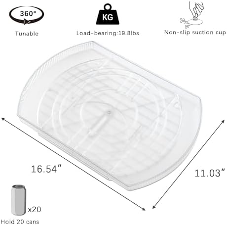 ROWNYEON Lazy Susan Turntable Organizer for Large Refrigerator, 360° Rotate Fridge Organizers and Storage, 16.54 Inches 