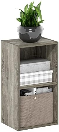 Furinno PASIR Book Shelf, 2-Tier Modern Bookshelf, Open Shelves Bookcase 9 x 12 x 21, Easy Assembly, for Living Room, Be