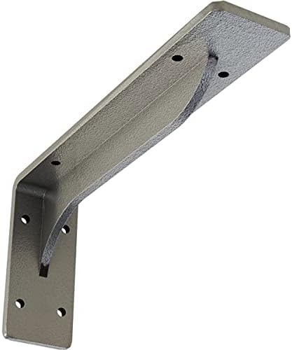 Ekena Millwork BKTM02X10X04EBHSV Steel Bracket Embrey, 2"W x 10"D x 4 3/4"H, Hammered Silver