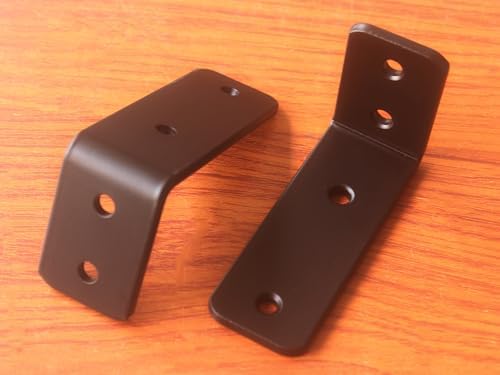 2 Pack - L 4" x H 2" x W1.5, 5mm Thick Black L Shelf Bracket, Iron Shelf Brackets, Metal Shelf Brackets, Floating Shelf,