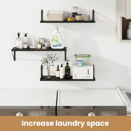 Heimlove Floating Book Shelves for Wall,27.56Inches Long Wall Mounted Bookshelves,Heavy Duty Bracket Shelves for Living 
