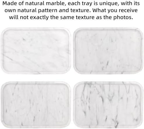 Marble Bathroom Vanity Decorative Tray, Carrara White, 12 * 8 * 0.8