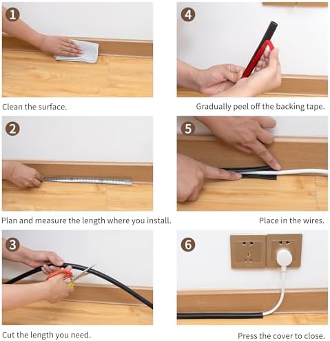 Cord Hider for Wall Mounted TV, 78" Cable Cover for 2-3 Cables with Side Open, Flexible Silicone Wire Raceway Management