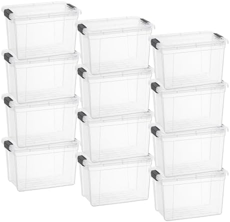 Superio 2.5 Quart Clear Plastic Storage Boxes with Lids, Stackable Organizer Containers, BPA-Free Storage Bins for Home,