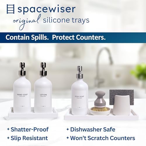 Spacewiser Countertop & Vanity Silicone Tray – 2 PC (11.7" & 7.7") Set