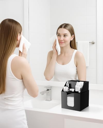 Double Layer Face Towel Holder, Premium Acrylic, Matte Black