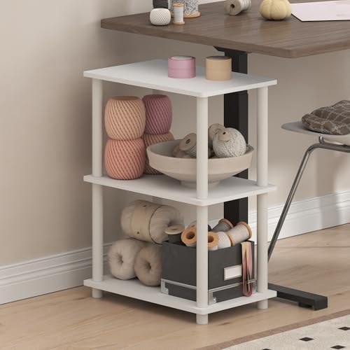 Furinno Turn-N-Tube Storage Shelves, 3-Tier Book Shelf, Corner Shelf, Toolless Open Shelves, for Organization and Storag