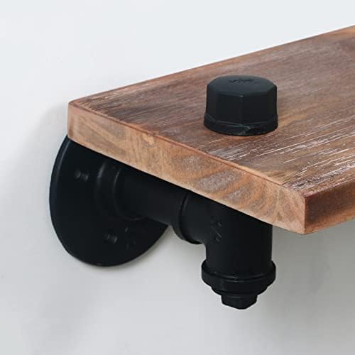 HouseAid Industrial Pipe Floating Shelves, Rustic Farmhouse Pipe Shelf for Living Room, Bedroom, Bathroom and Kitchen, W